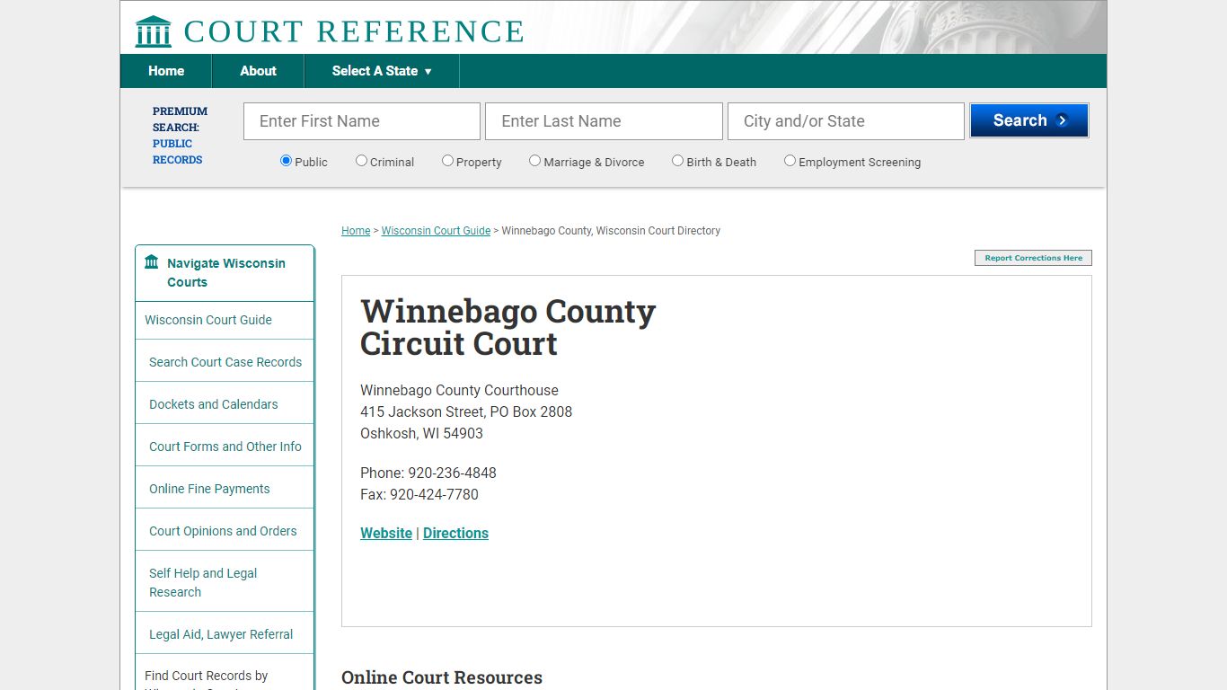 Winnebago County Circuit Court - CourtReference.com